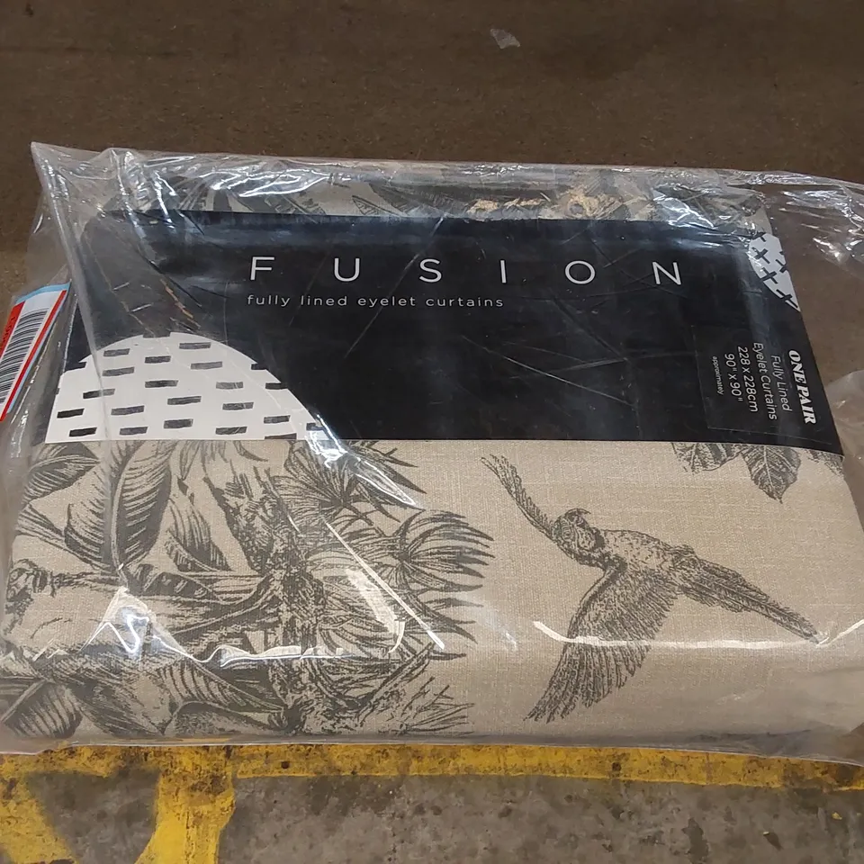 BAGGED EYELET ROOM DARKENING CURTAINS - SARANDA CHARCOAL // 90" X 90" (1 ITEM)