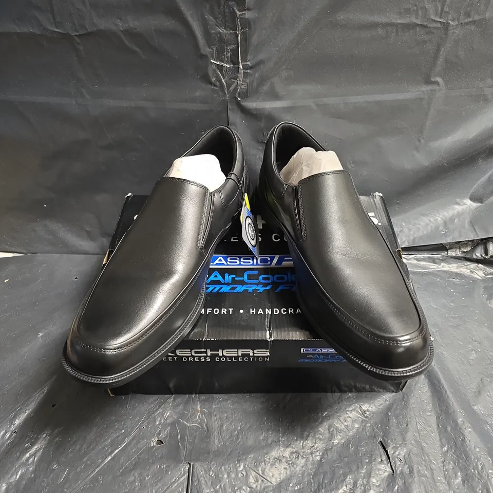 SKECHERS DRESTON-RATLON BLACK SLIP-ON SHOES – UK 11 (EU 46)