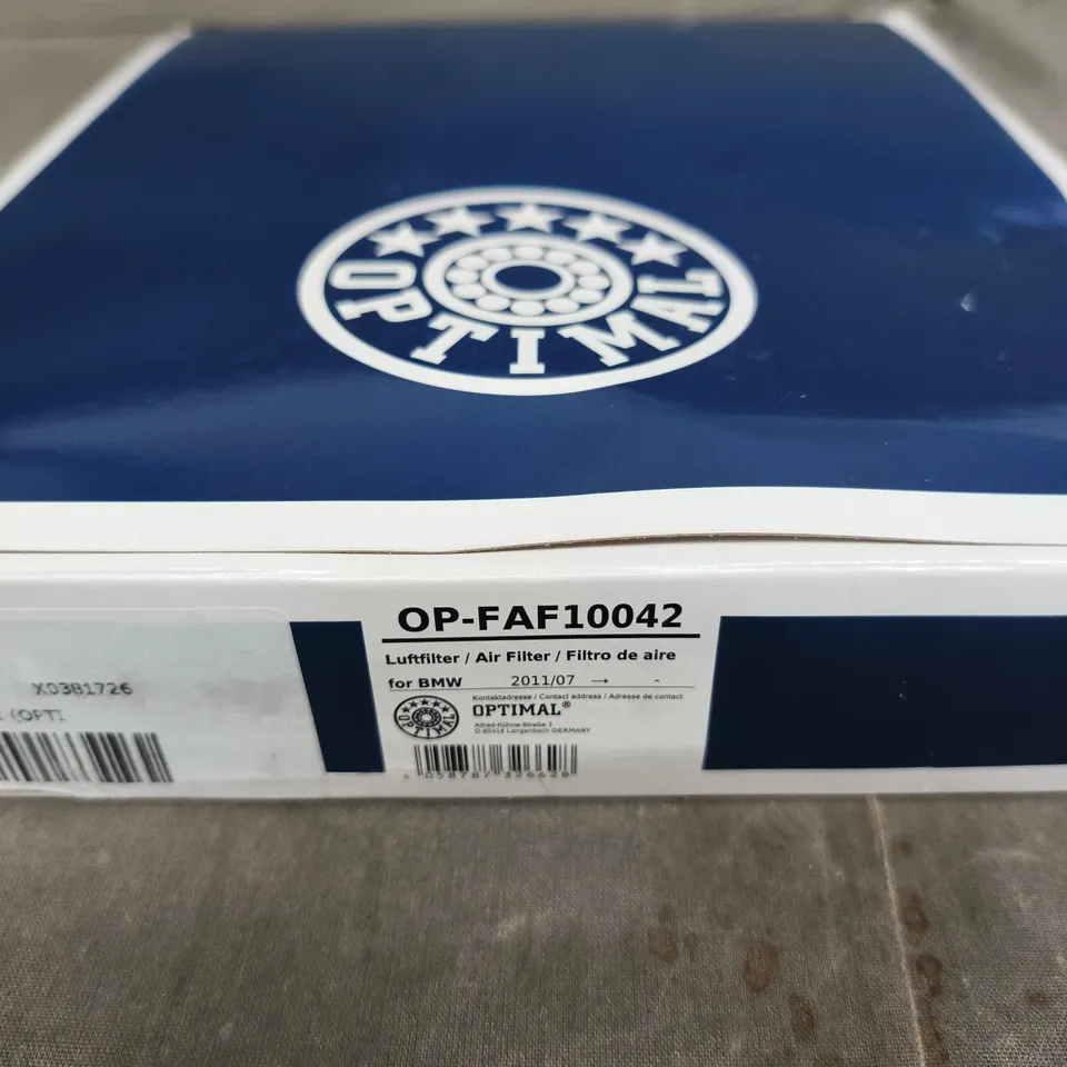 OPTIMAL OP-FAF10042 AIR FILTER FOR BMW – BOXED