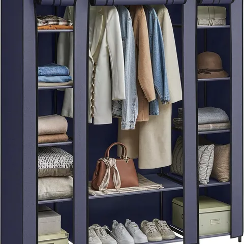 BOXED SONGMICS FABRIC WARDROBE - NAVY BLUE 