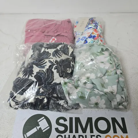 APPROXIMATELY 24 ASSORTED CLOTHING ITEMS IN VARIOUS SIZES, STYLES & SIZES TO INCLUDE LILAC LACE DRESS , PRINT SHIFT DRESS , NAVY PRINT MIDI DRESS , ETC - COLLECTION ONLY 