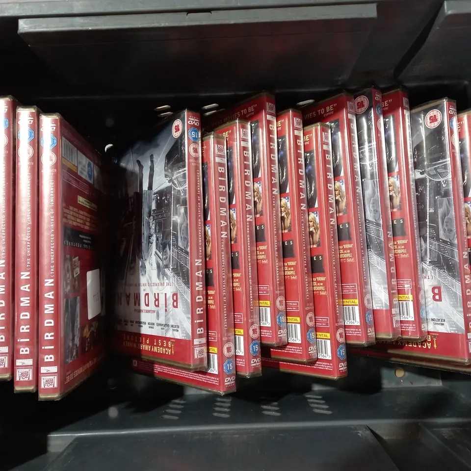 LOT OF APPROXIMATELY 16 SEALED BIRDMAN (THE UNEXPECTED VIRTUE OF IGNORANCE) DVDS