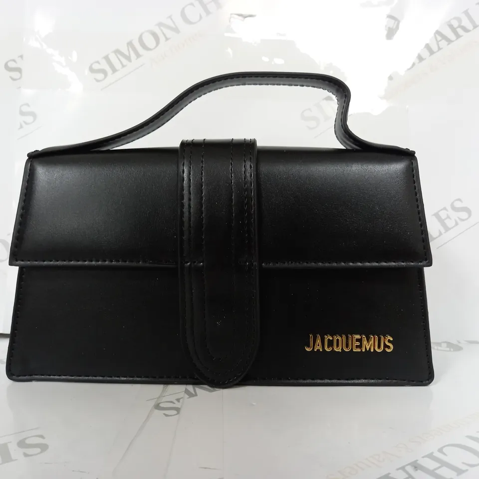 JACQUEMUS BLACK LEATHER HAND BAG 