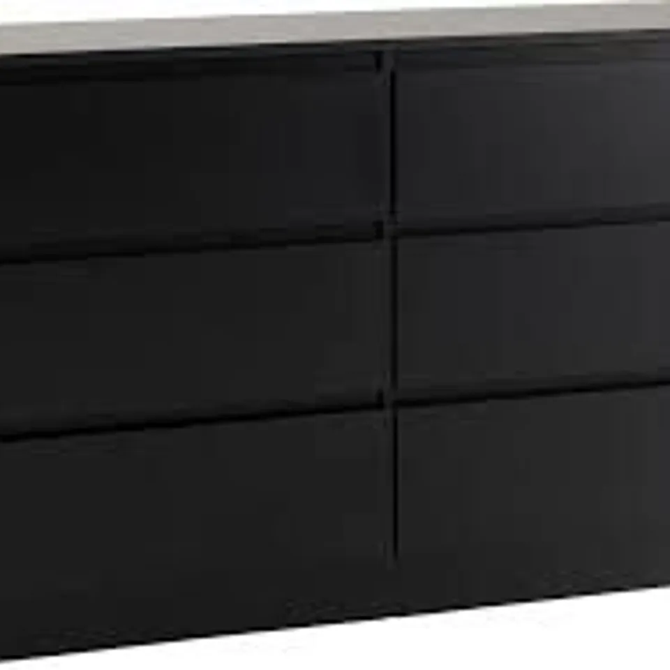 BOXED MALVERN 6 DRAWER CHEST - BLACK