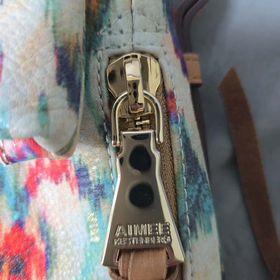AIMEE KESTENBERG FLORAL PRINT CROSSBODY BAG WITH LEATHER TRIM 