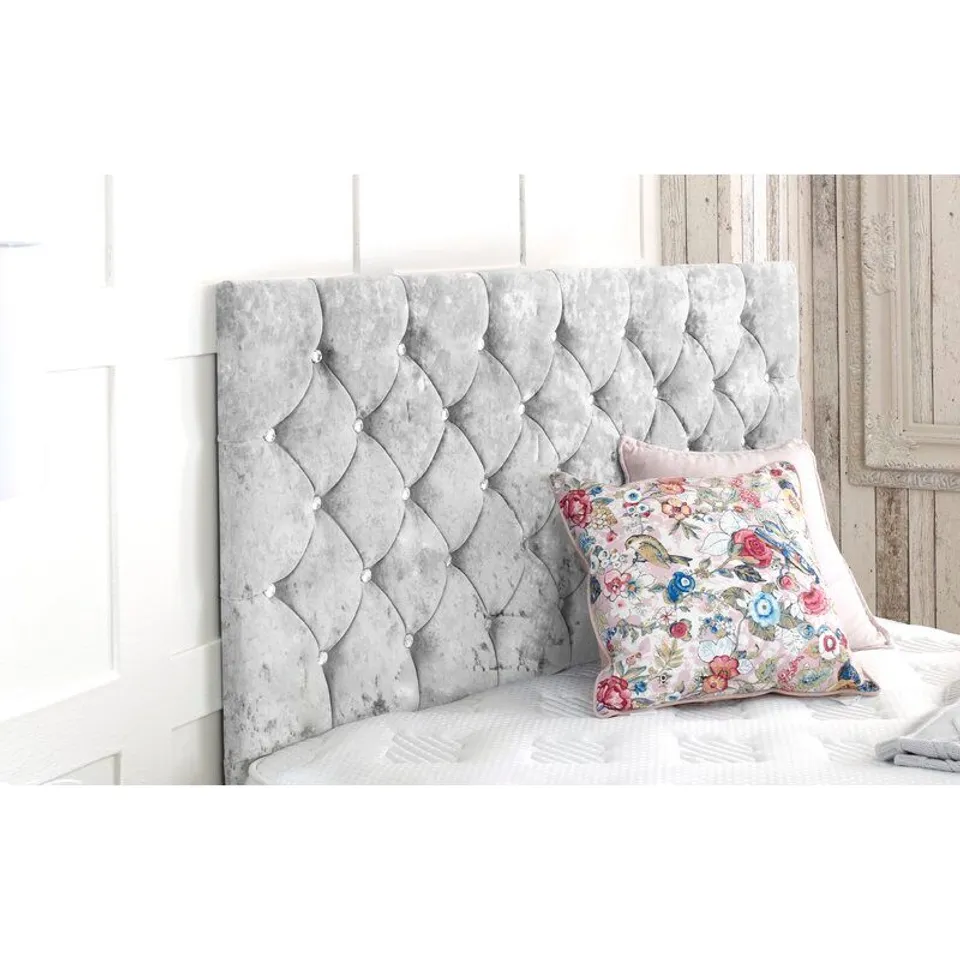 BOXED CRUSHED UPHOLSTERED HEADBOARD-SINGLE