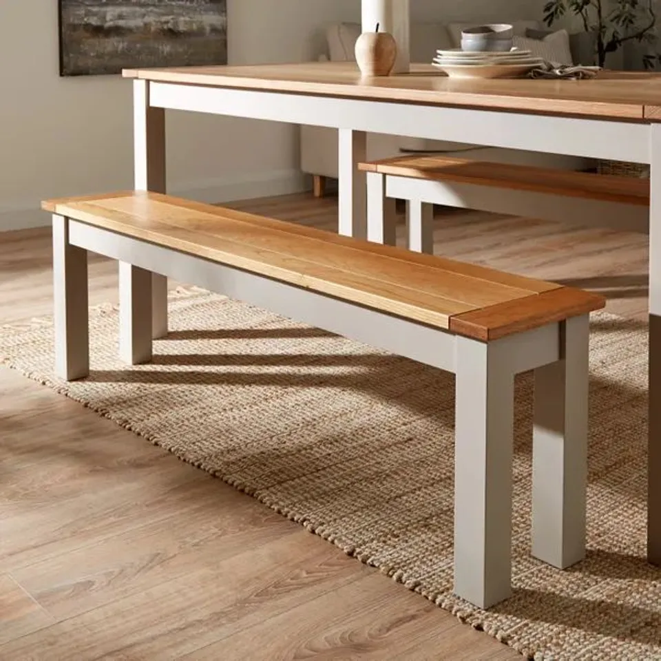 BOXED SET OF 2 DUNELM BENCHES FOR THE CLIFFORD 6 SEATER LARGE RECTANGULAR DINING TABLE // BENCHES ONLY (1 BOX)