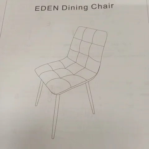 BOXED DUSK EDEN SET OF 2 DINING CHAIRS - SAGE GREEN VELVET (1 BOX)