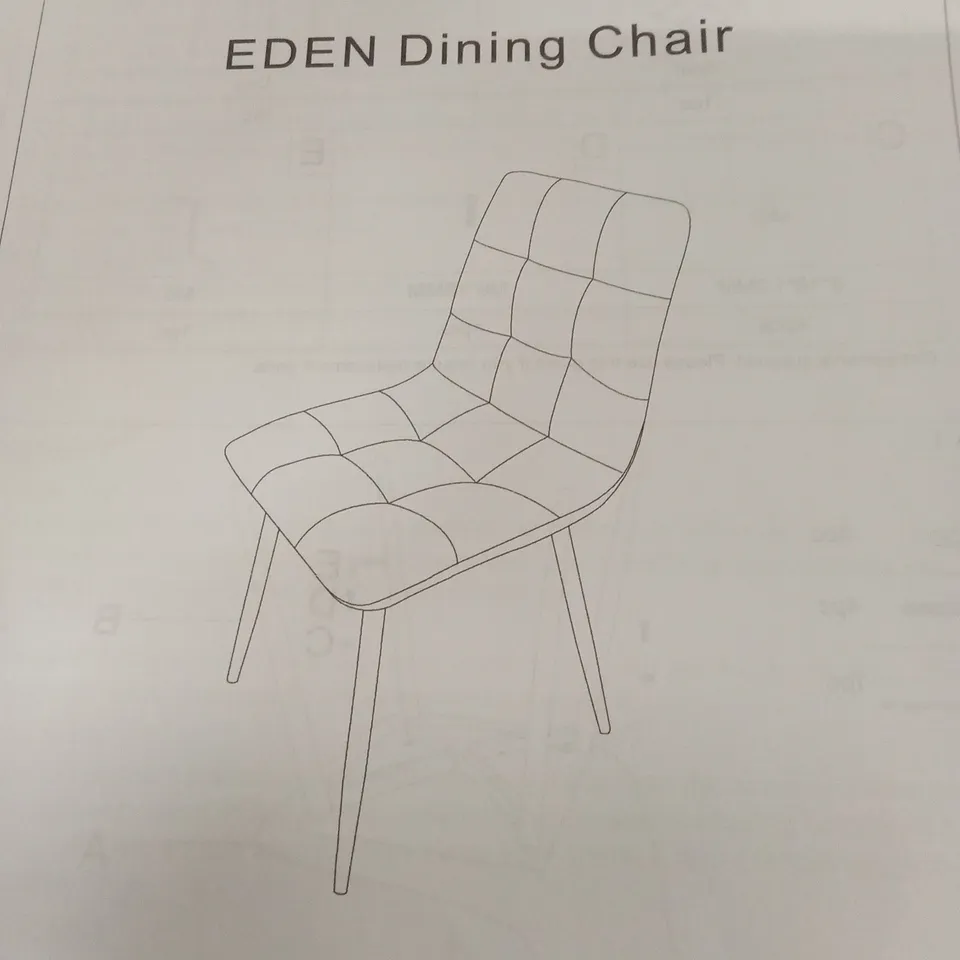 BOXED DUSK EDEN SET OF 2 DINING CHAIRS - SAGE GREEN VELVET (1 BOX)