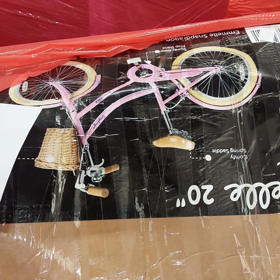 PALLET OF ASSORTED ITEMS INCLUDING: GIRLS BIKE, FOLDING EXERCISE BIKE ECT.