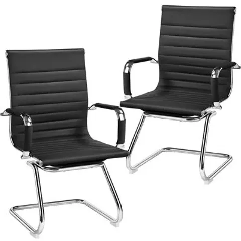BOXED OFFICE RECEPTION CHAIR WITH ERGONOMIC DESIGN (SET OF 2)