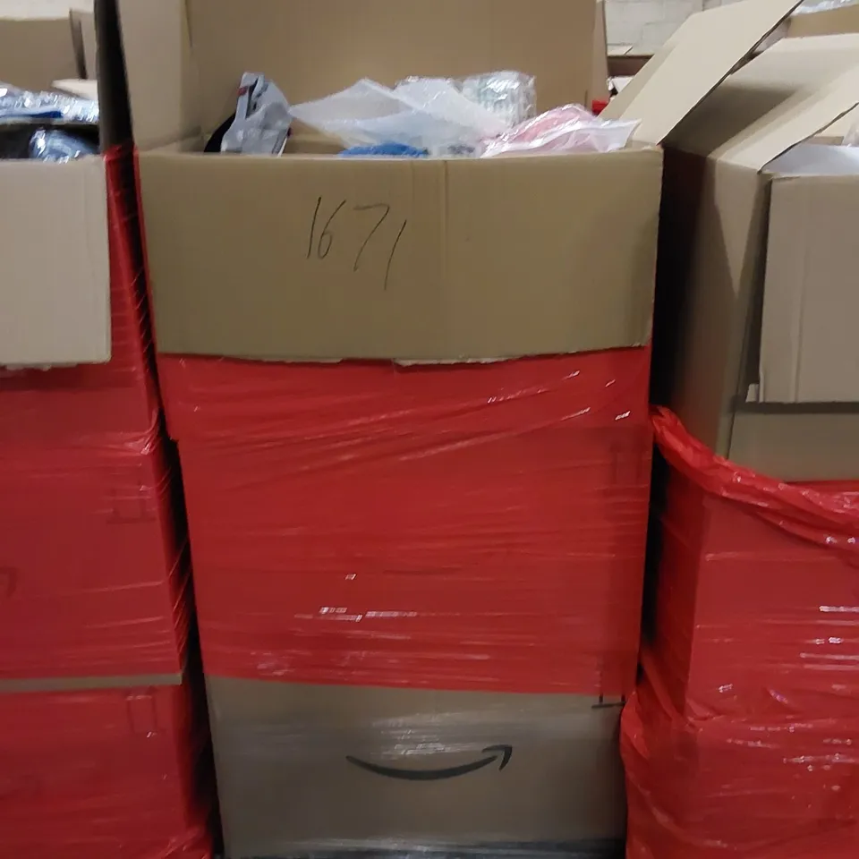 PALLET OF ASSORTED HOUSEHOLD ITEMS AND CONSUMER PRODUCTS. INCLUDES TOYS, TRAVEL DUFFEL BAGS, UNICORN HOT WATER BOTTLE ETC 