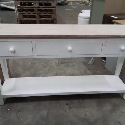 CONSOLE TABLE WITH 3 DRAWERS WHITE 