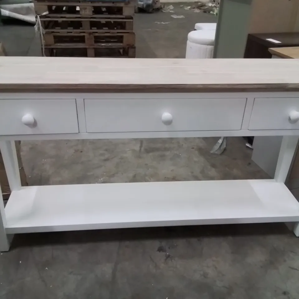 CONSOLE TABLE WITH 3 DRAWERS WHITE 