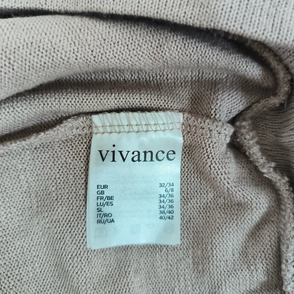 VIVANCE WOMEN’S KNIT TOP – BEIGE, UK 6–8 (EU 32/34) 