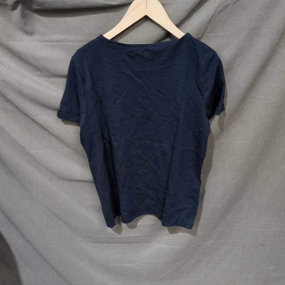 SEASALT CORNWALL ORGANIC COTTON T-SHIRT – NAVY, UK 14 (US 10, EUR 42)