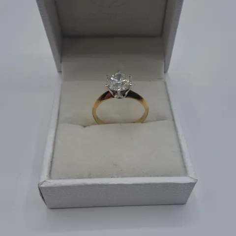 18CT GOLD SOLITAIRE RING SET WITH A NATURAL DIAMOND WEIGHING +-1.56CT