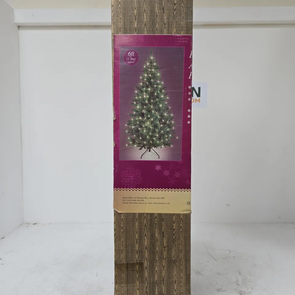 SHATCHI PRE-LIT CHRISTMAS TREE – PINE GREEN, 6FT APPROX