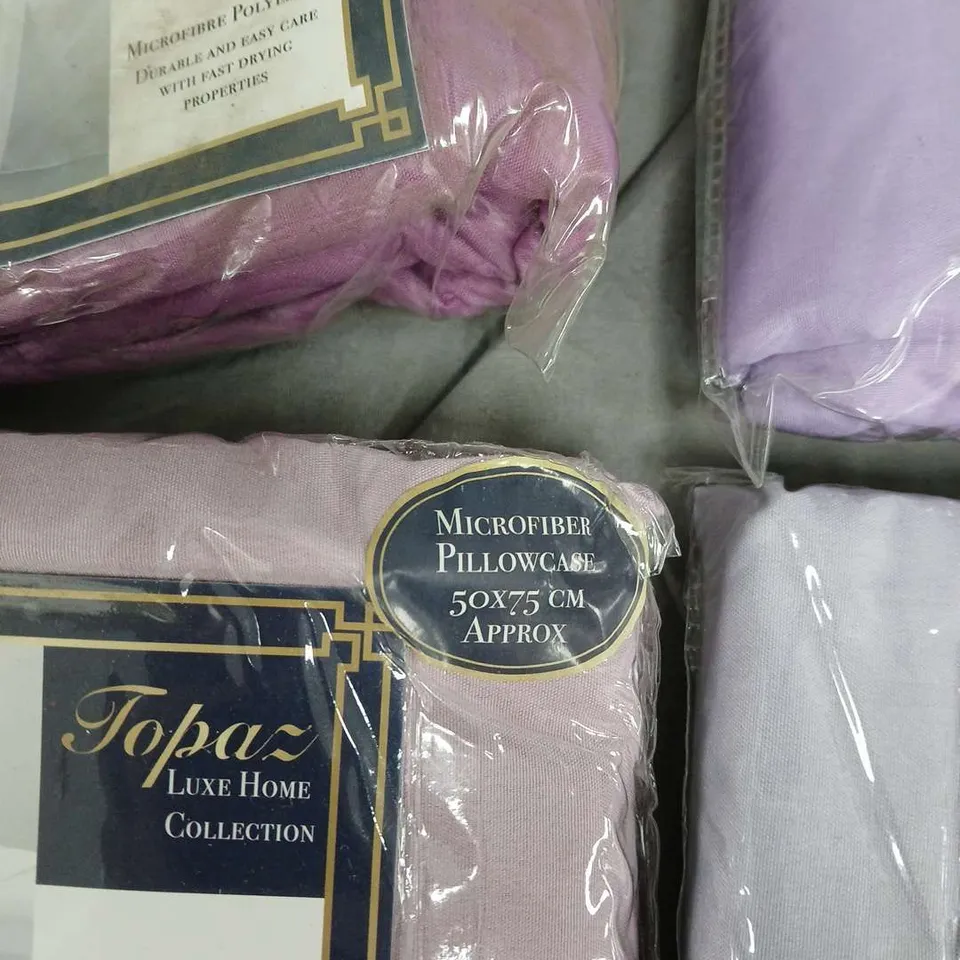 BOX OF APPROXIMATELY 30 TOPAZ PILLOWCASES 50X75CM - ASSORTED COLOURS