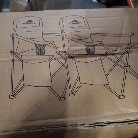 BOXED VOYAGER 2PK CAMPING CHAIR WITH POUCH - BLACK