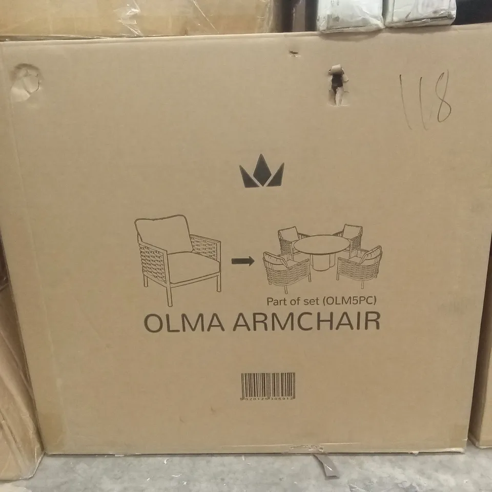 BOXED OLMA OUTDOOR ARMCHAIR (1 BOX)