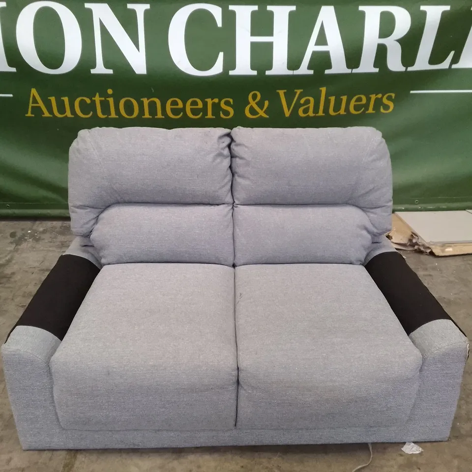 QUALITY DESIGNER 2 SEATER SOFA - GREY FABRIC