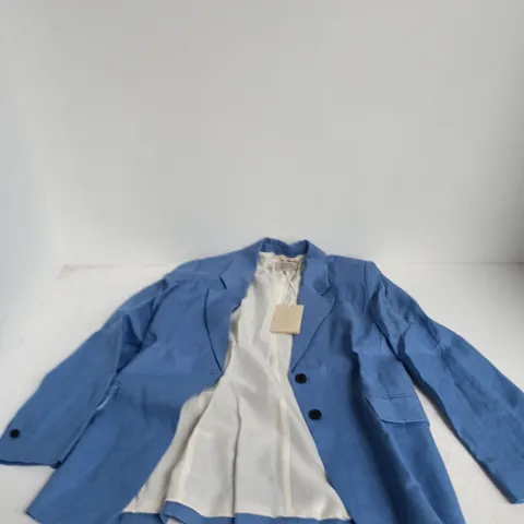 JIGSAW LINEN PEAK LAPEL BLAZER β BLOOD BLUE, UK 12 (US 8, EU 40)