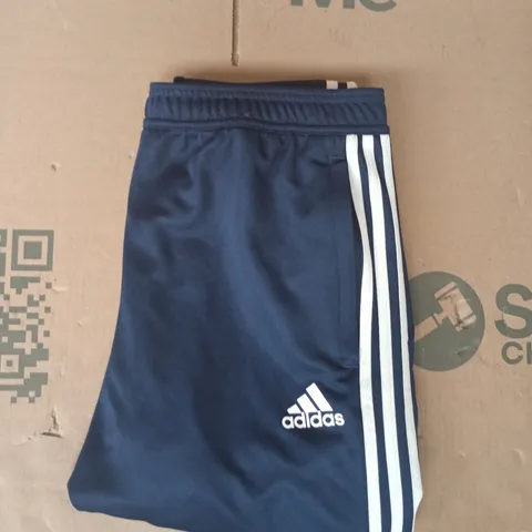 ADIDAS JOGGERS IN DEEP OCEAN BLUE/WHITE SIZE LARGE