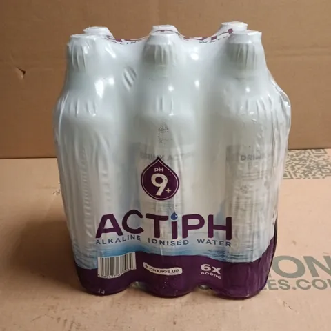 ACTIPH ALKALINE IONISED WATER - 6 X 600ML MULTIPACK, SEALED