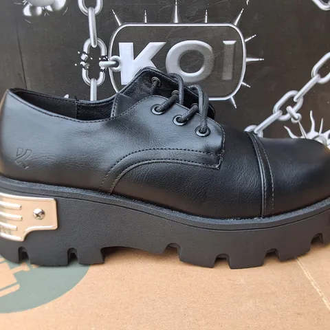 BRAND NEW BOXED KOI DREADFORGE HEAVY METAL SHOE IN BLACK - UK 3