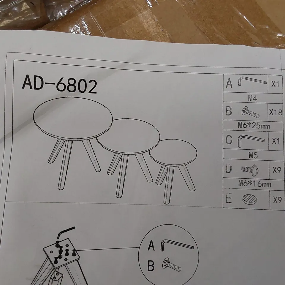 BOXED SET OF 3 NEST OF SIDE TABLES (1 BOX)