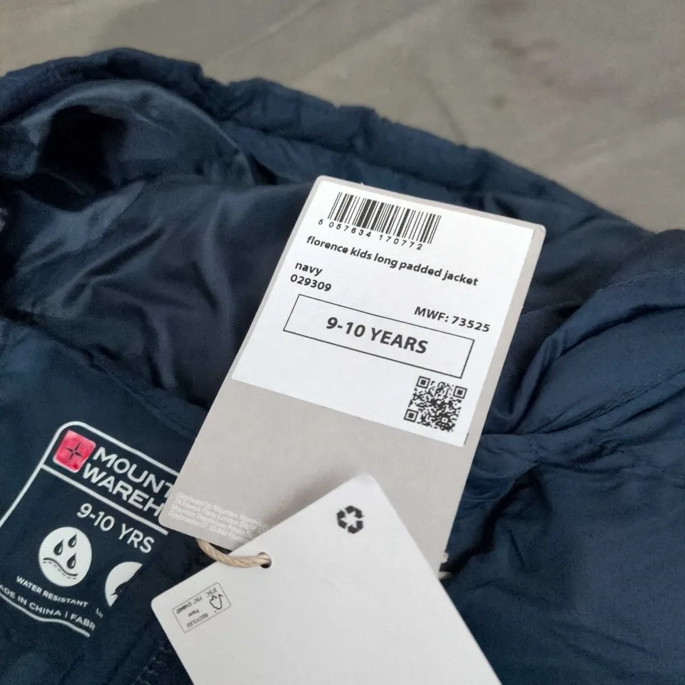 MOUNTAIN WAREHOUSE FLORENCE KIDS LONG PADDED JACKET – NAVY, 9-10 YEARS