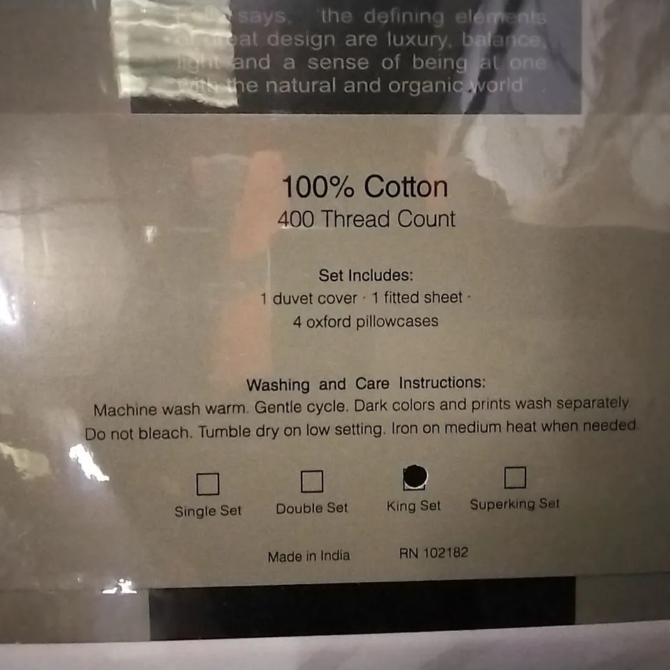 BRAND NEW KELLY HOPPEN DUVET SET , TAUPE, KING SIZE 