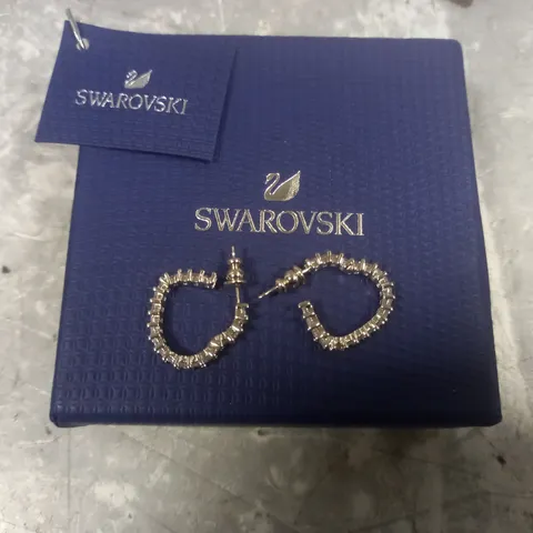 BOXED PAIR OF SWAROVSKI HEART THEMED EARRINGS