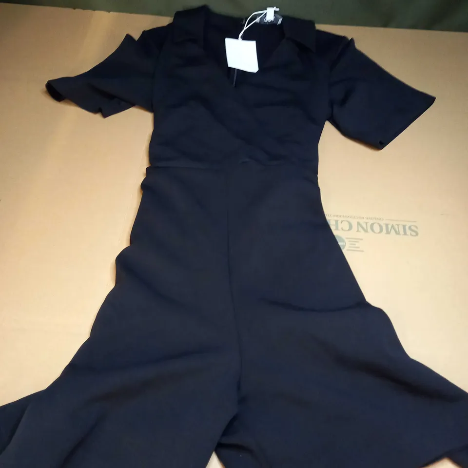 COS STEP IN BACK HALF ZIP TIE UP DRESS IN BLACK - EU MEDIUM