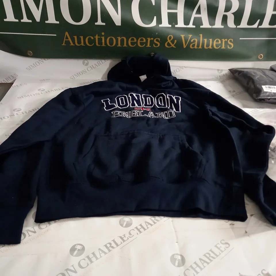 NAVY BLUE LONDON ENGLAND HOODIE - L