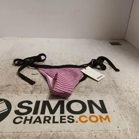 BERSHKA STRIPED PINK BIKINI BOTTOMS – WOMEN'S, SIZE S (UK)