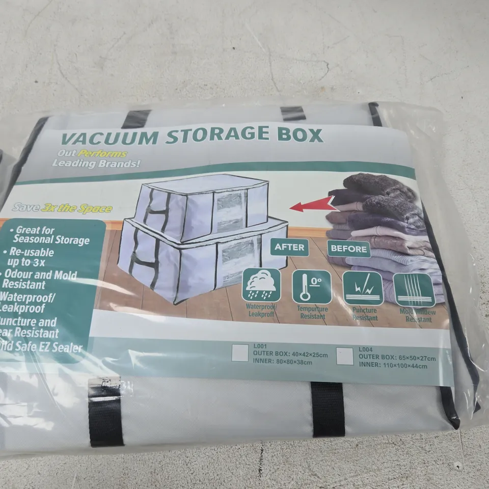 LARGE BOX CONTAINING APPROX 8 VACUUM STORAGE BOX SET – STORAGE SOLUTION