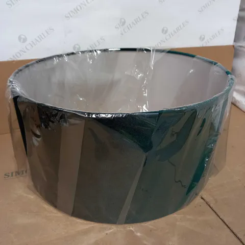 DESIGNER GREEN SUEDE LARGE LAMP SHADE