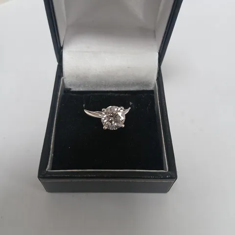9CT WHITE GOLD SOLITAIRE RING SET WITH A LAB GROWN DIAMOND WEIGHING +2.03CT