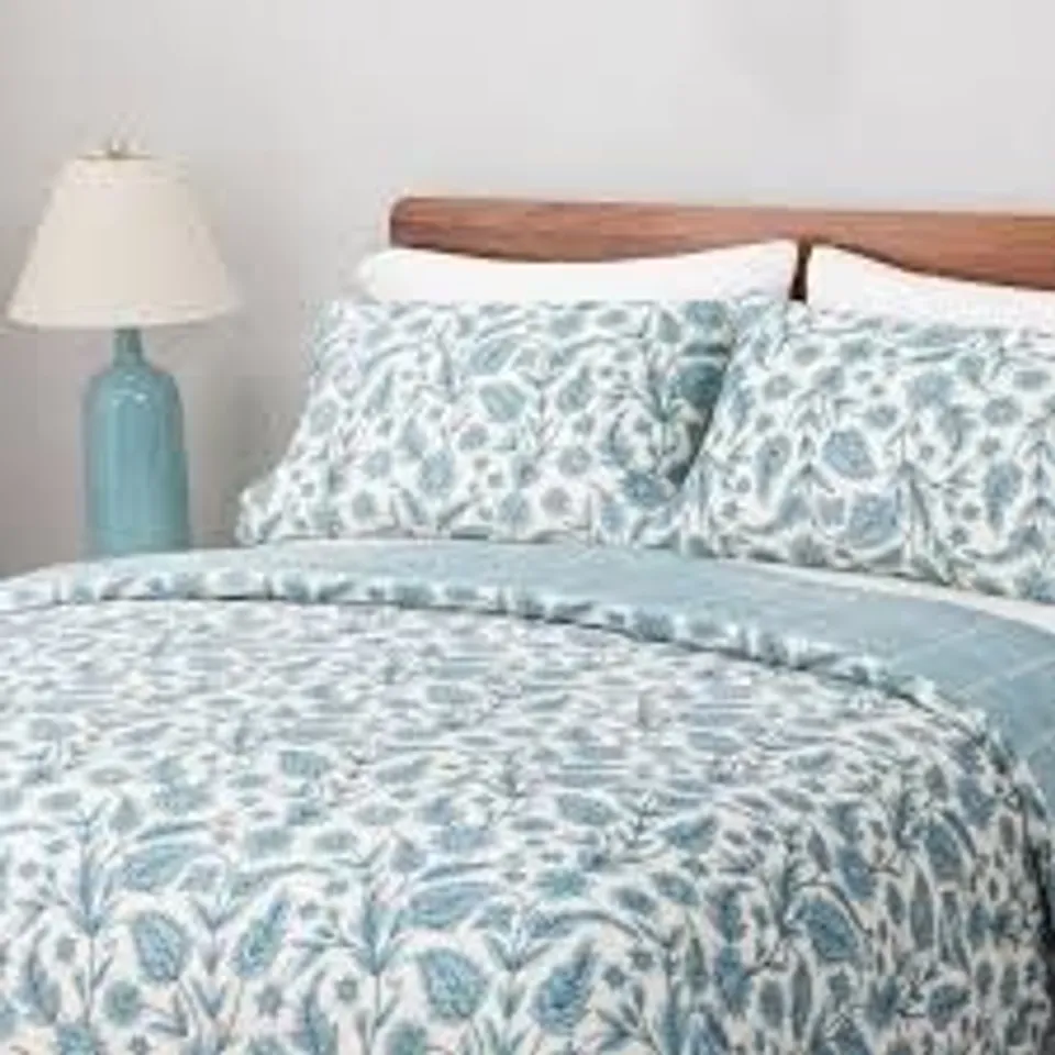 COZEE HOME REVERSIBLE PAISLEY CHECK VELVET 3 PIECE DUVET SET
