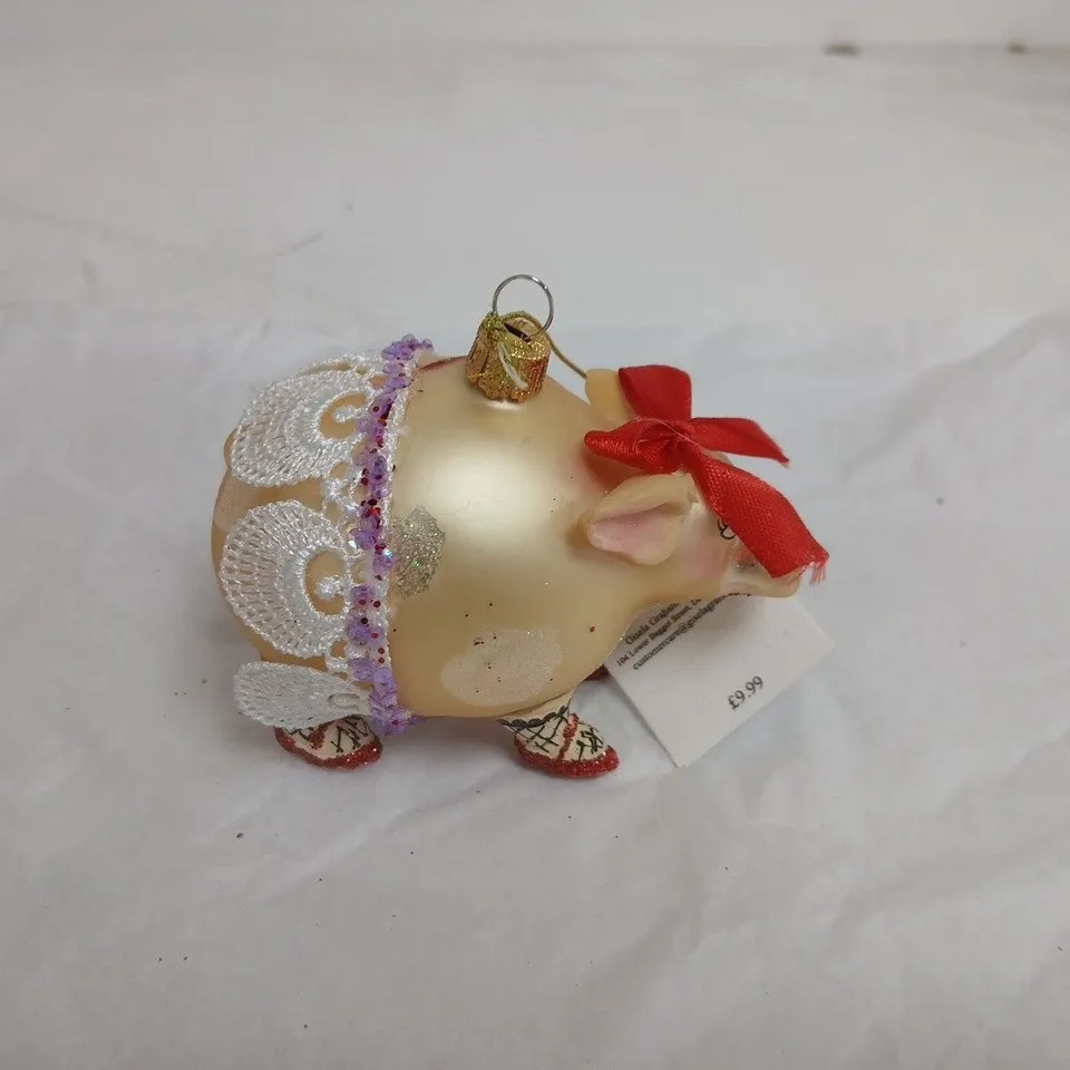 LOT OF 6 BRAND NEW GISELLA GRAHAM PIG THEMED HANGING TREE DECORATIONS