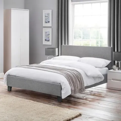 BOXED JULIAN BOWEN RIALTO DOUBLE BED - LIGHT GREY (2 BOXES)