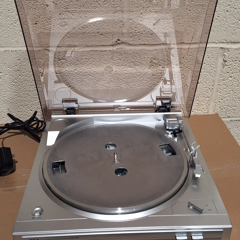 BOXED DENON DP-29F TURNTABLE IN SILVER