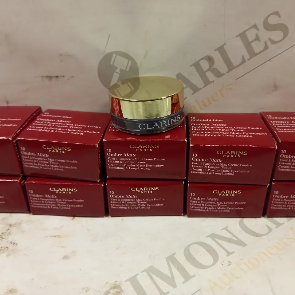 LOT OF 10 CLARINS OMBRE MATTE 10-MIDNIGHT BLUE 7G