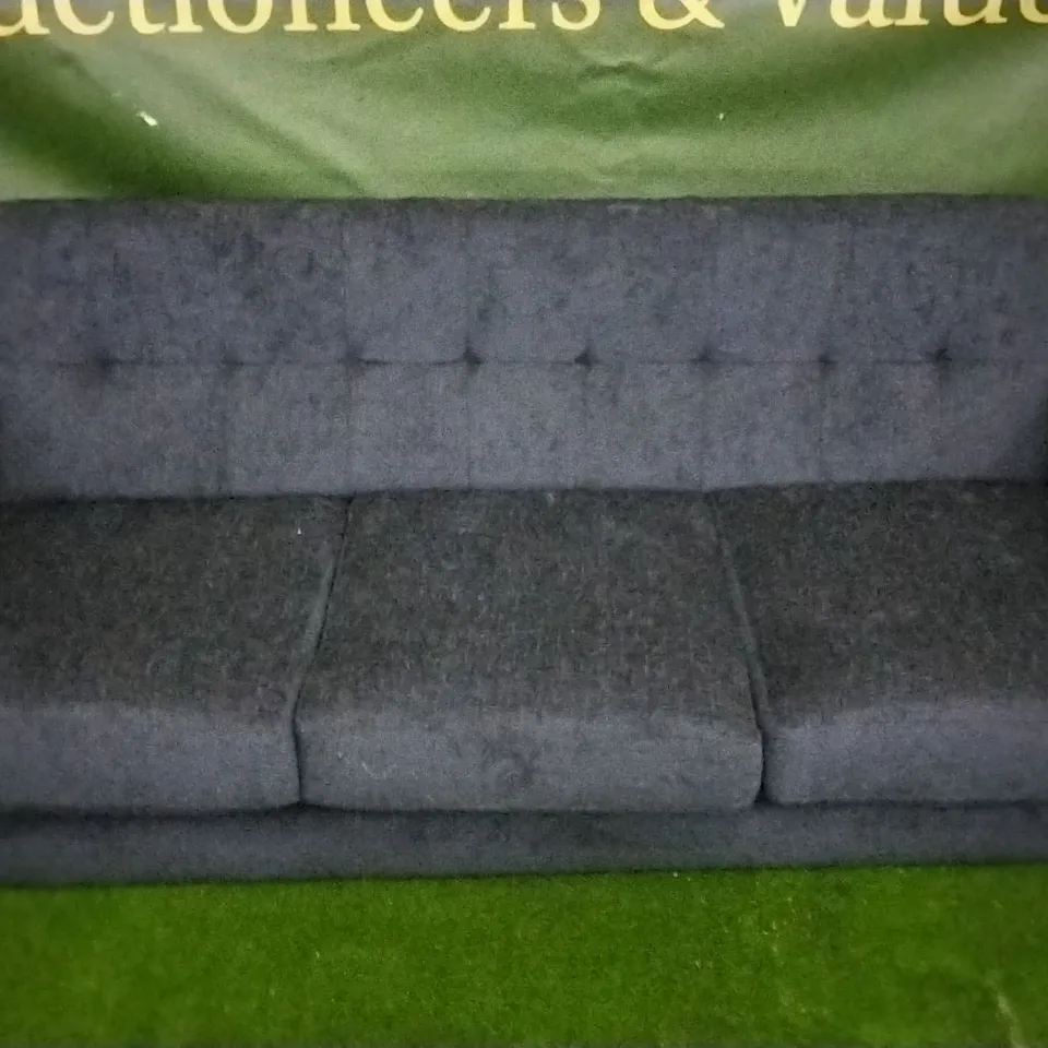 DESIGNER BLACK FABRIC THREE SEATER SOFA