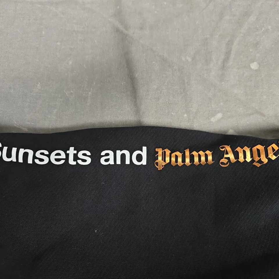PALM ANGELS SUNSETS HOODIE – BLACK, SIZE SMALL