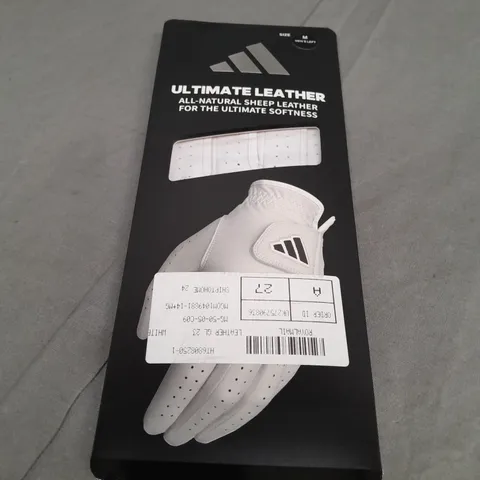 ADIDAS ULTIMATE SINGLE LEATHER GOLF GLOVE IN WHITE SIZE M LEFT