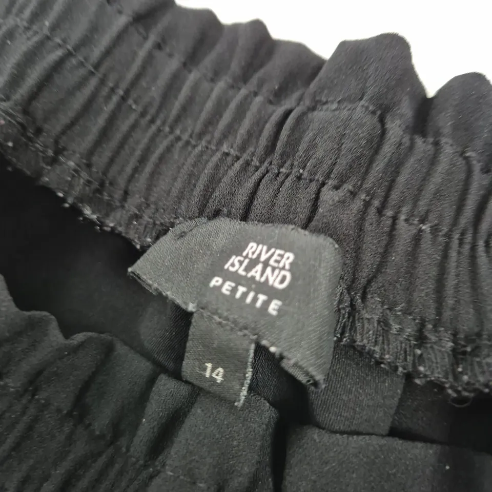 RIVER ISLAND PETITE BLACK TROUSERS – UK 14