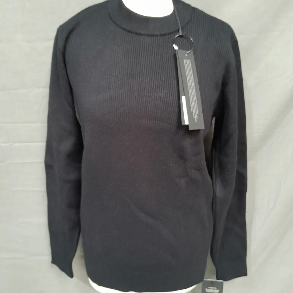 REPRESENT SLIM FIT MOCK NECK JUMPER IN BLACK - M